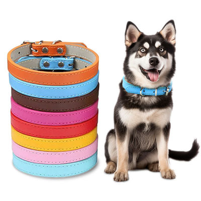 شراء كولي الكلب الجلدي البني الأصفر الأرجواني الزهري كولي القطة الجلدي الشخصي التصنيع عبر الإنترنت