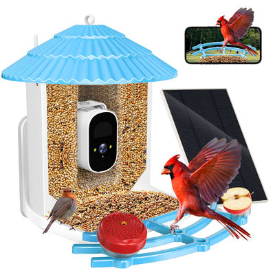 شراء IP66 مقاوم للماء 4MP طعام الطيور الذكي 2.5L كاميرا الطيور الذكية للحياة البرية التصنيع عبر الإنترنت
