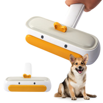 تنظيف شعر الحيوانات الأليفة إزالة البطة القصيرة القابلة لإعادة الاستخدام فرشاة عجلة التنظيف الخالي من المتاعب