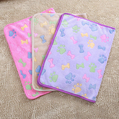 بطانية كلبيّة ناعمة بلوش مرجانيّة غسيل ميكانيكي حيوانات أليفة راحة نوم طباعة مخصصة